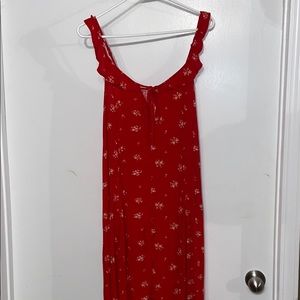 American Eagle red dress with flowers